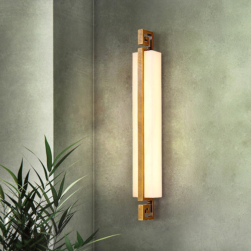 applique murale moderne en marbre et cuivre design élégant et lumineux - vue 3 sur 6