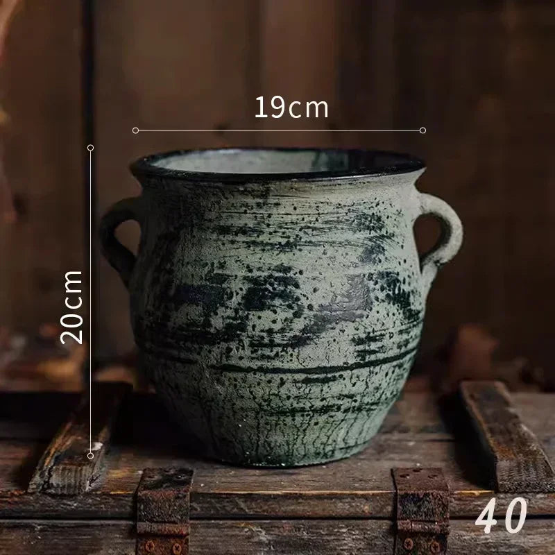 jardinières en poterie rustiques pour décoration intérieure et extérieure
