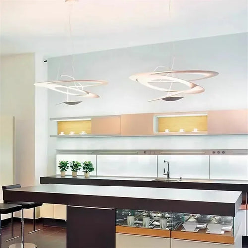 Italy Design Pendant Lamp Ring Ceiling Hanging Light Suspension Metal Chandelier for Kitchen Island Living Room - vue 6 sur 6