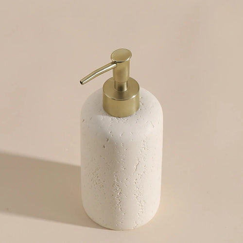 Retro Natural Stone Press on Shower Gel Dispensing Bottle, Home Storage Bottles, Bathroom Appliances, Wash Basin, Tabletop Ornam - vue 8 sur 12