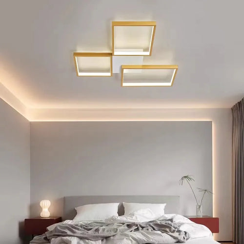 Nordic geometric flush mount LED ceiling light minimalist lamp - vue 4 sur 10