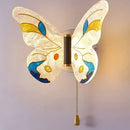 Multicolour butterfly Tiffany glass wall light for children