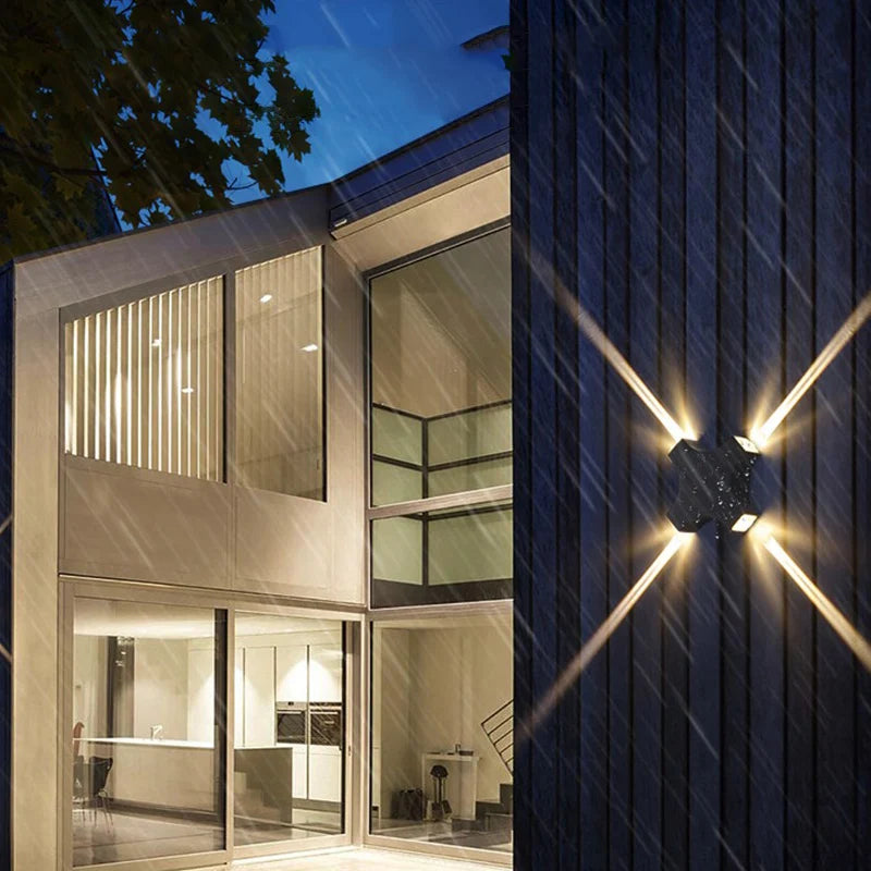 applique murale led étroite à quatre faisceaux pour éclairage extérieur jardin - vue 6 sur 6
