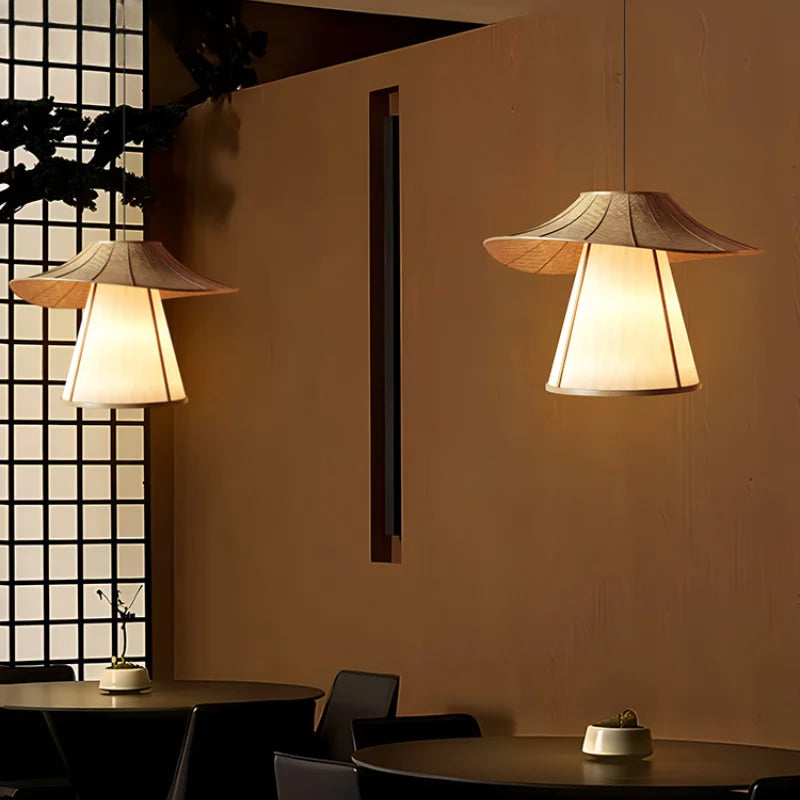 suspension en tissu wabi-sabi en rotin tissé élégant et moderne - vue 3 sur 8