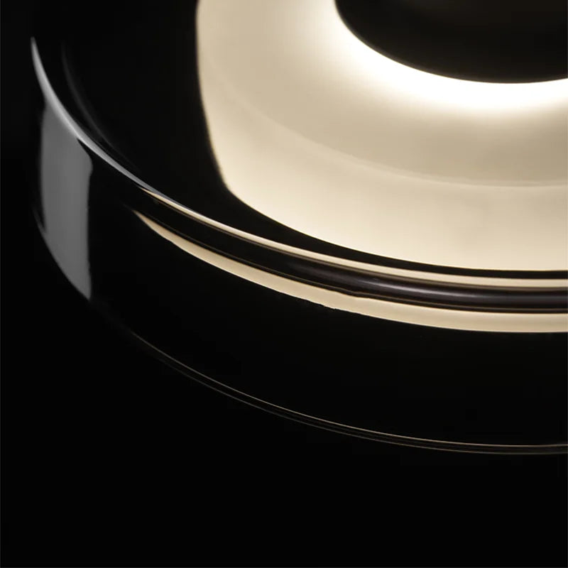 suspension moderne en acier inoxydable et verre design - vue 5 sur 6