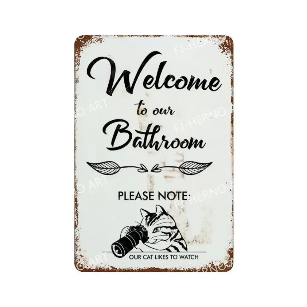 plaque en métal rétro décoration amusante pour toilettes - vue 18 sur 23