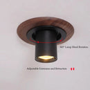 Walnut Wood Wall Wash Light, Modern Wabi-Sabi Vintage, Rotatable Recessed Spotlight for Living Room, Dining Room, Bedroom, Study