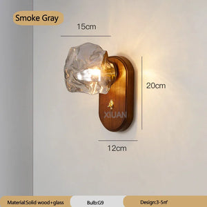 Vintage ice cube wall light with on/off switch and background lighting