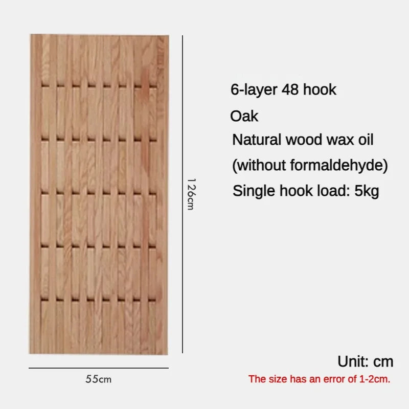 porte-manteau mural en bois pour vêtements et clés - vue 9 sur 18