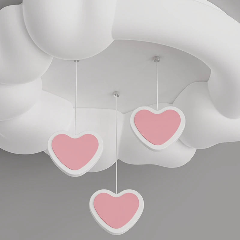 lustre suspendu en forme d'étoile lune et nuage pour enfants - vue 5 sur 8