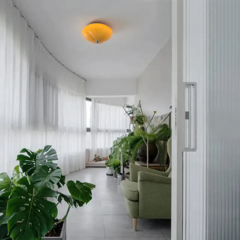 lustre minimaliste en verre style rétro led - vue 5 sur 9