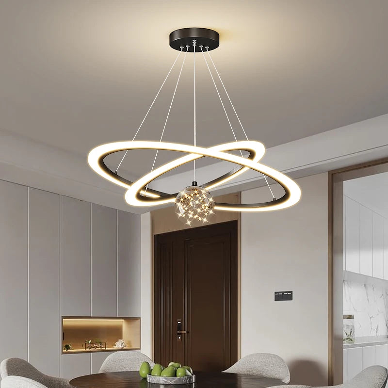 lustre en verre étoilé design moderne pour éclairage intérieur - vue 6 sur 9