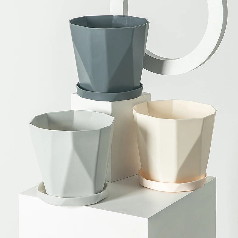 pot de fleurs en plastique style nordique tendance et simple - vue 2 sur 9