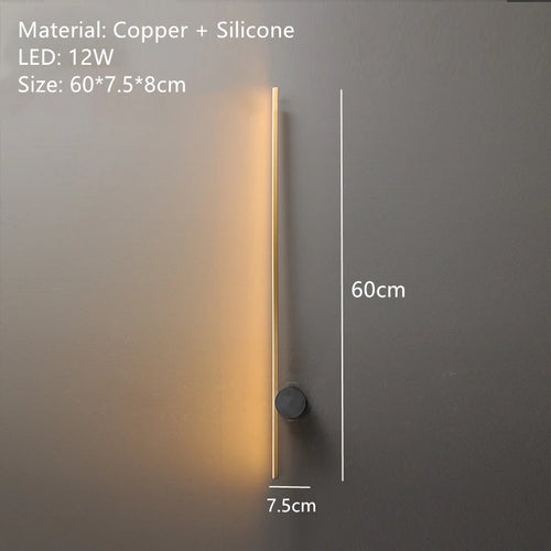 Minimalist copper LED wall light for decorative ambience - vue 10 sur 14