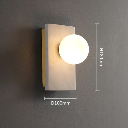 applique murale rétro en marbre et cuivre led - vue 9 sur 9