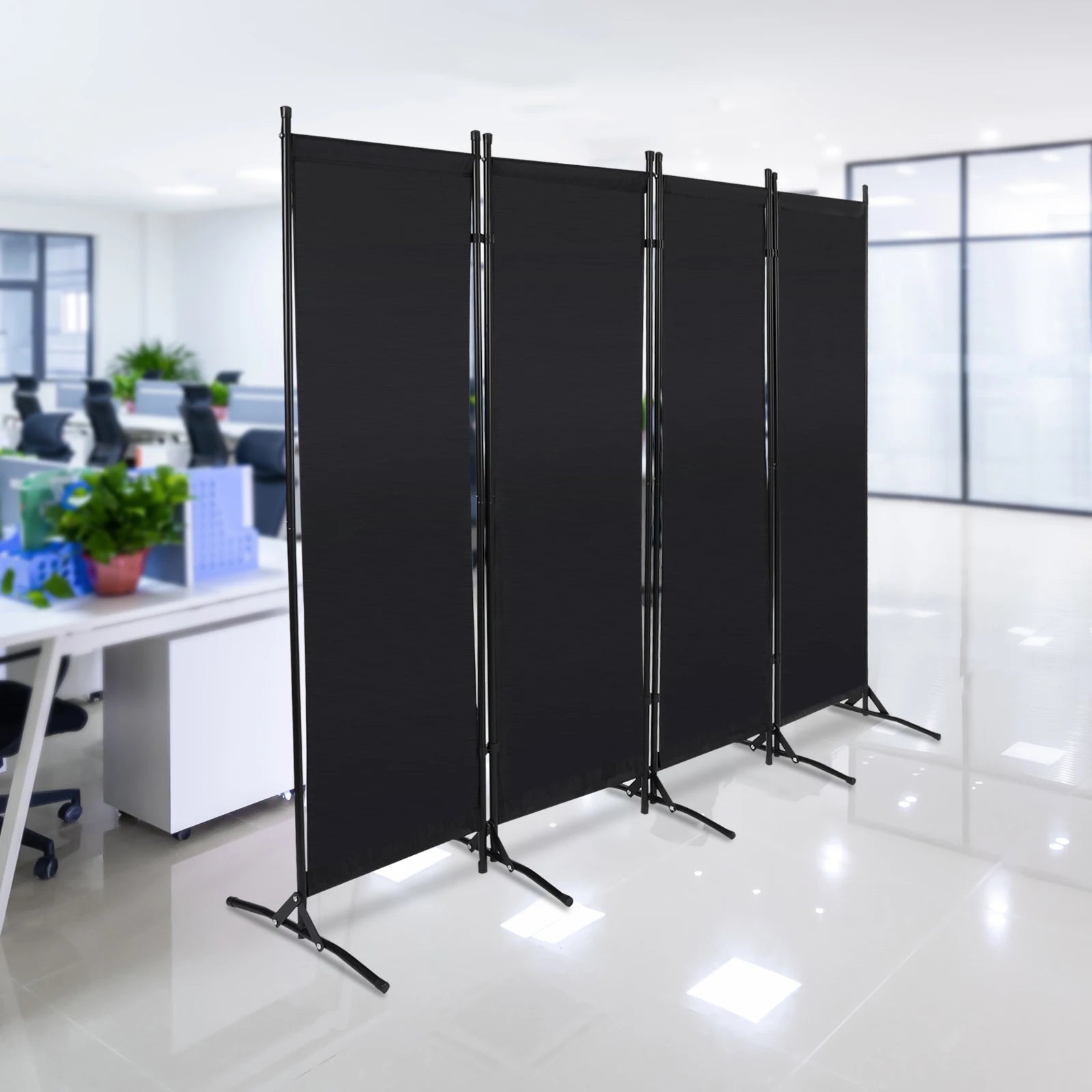 3/4 Panel Folding Room Divider Freestanding Tall Privacy Screens Partition Office/Room Partition Divider, 2.6×1.8m / 2×1.7m