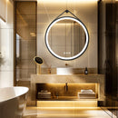 miroir rond avec capteur tactile et lumières led