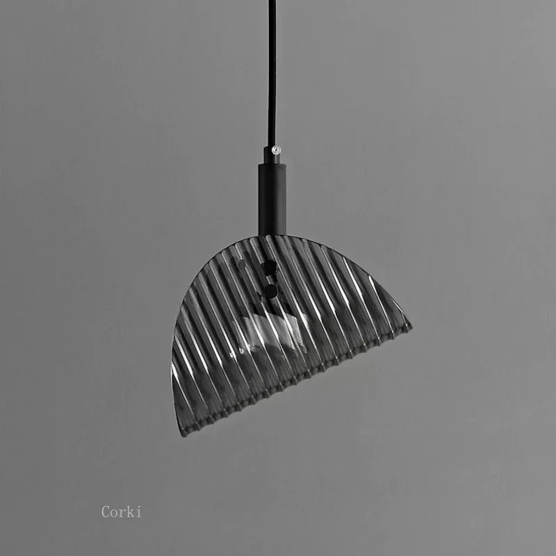 suspension design art déco en verre avec gradation modifiable - vue 3 sur 8