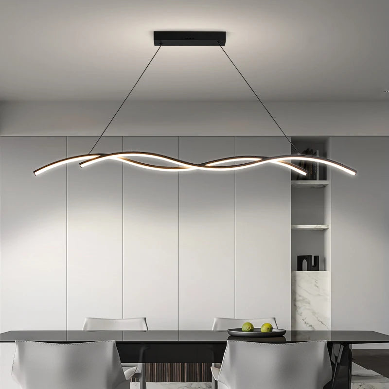 Modern minimalist dining room LED chandelier, living room, study room, bedroom, bar, interior decoration lighting chandelier - vue 6 sur 11