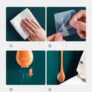 Soft Silicone Toilet Brushes with Hanging Holder Set, Wall-Mounted, Long Handled Cleaning Brush, Hygienic Bathroom Accessories