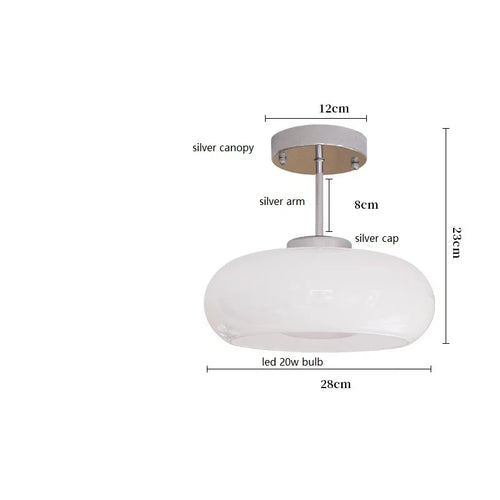 IWHD nordique plafond moderne à LEDs lampe maison éclairage intérieur chambre salon salle à manger cuivre jaune verre abat-jour lampara - vue 15 sur 20