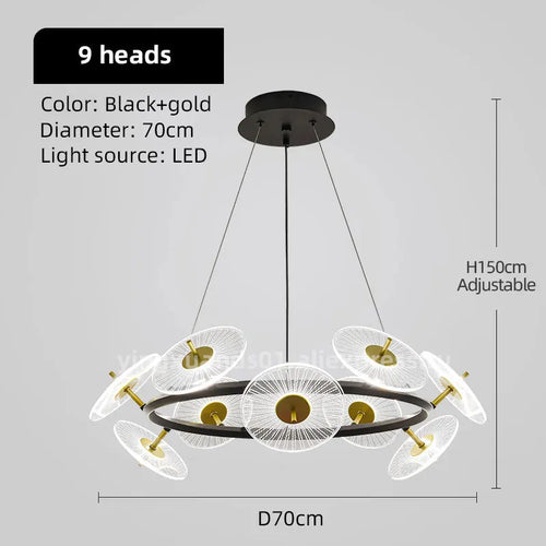lustre moderne pour éclairage intérieur design élégant - vue 10 sur 12