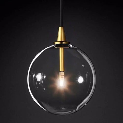 lustre en verre transparent design nordique pour décoration intérieure