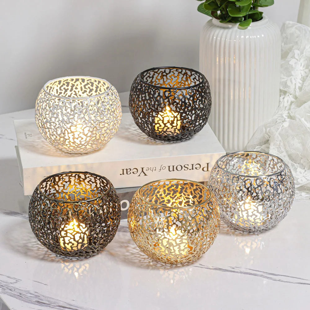 bougeoir rétro en métal créatif pour décoration de fête et mariage - vue 3 sur 12