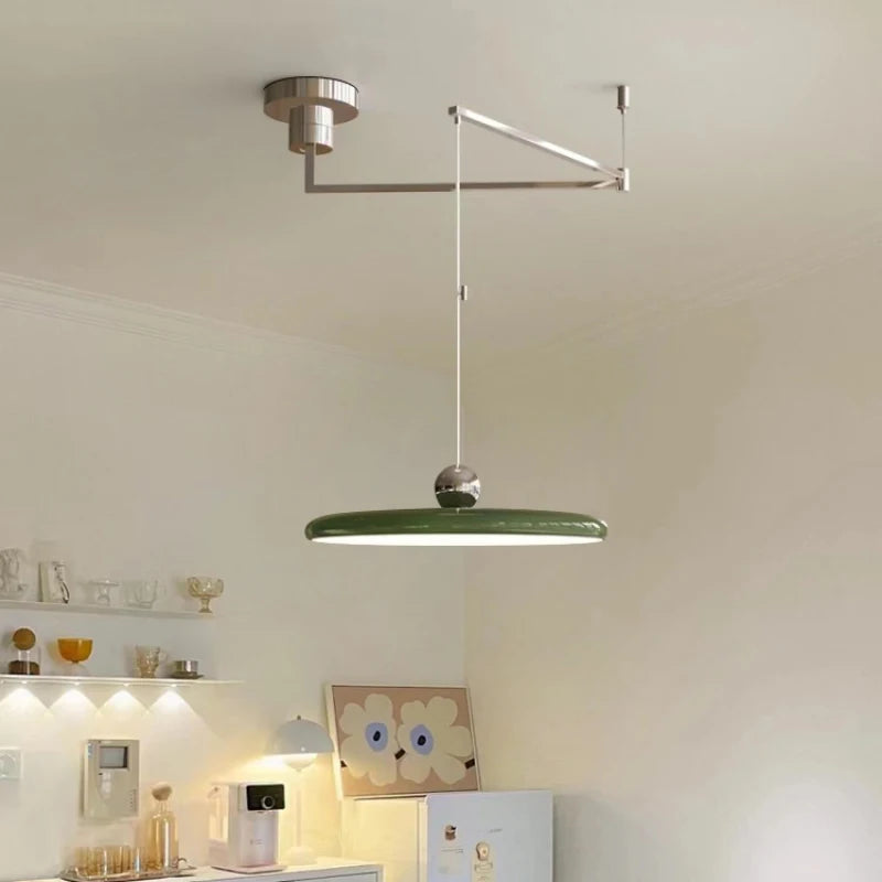 lustre led lumière simple déco maison bras long bar - vue 3 sur 12