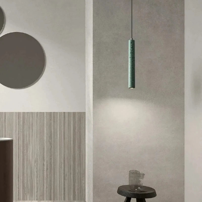 Suspension Terrazzo Bar Ciment Minimaliste Salle à manger Chambre Chevet Longue Bande Style Industriel Lampes À Tête Unique - vue 3 sur 9