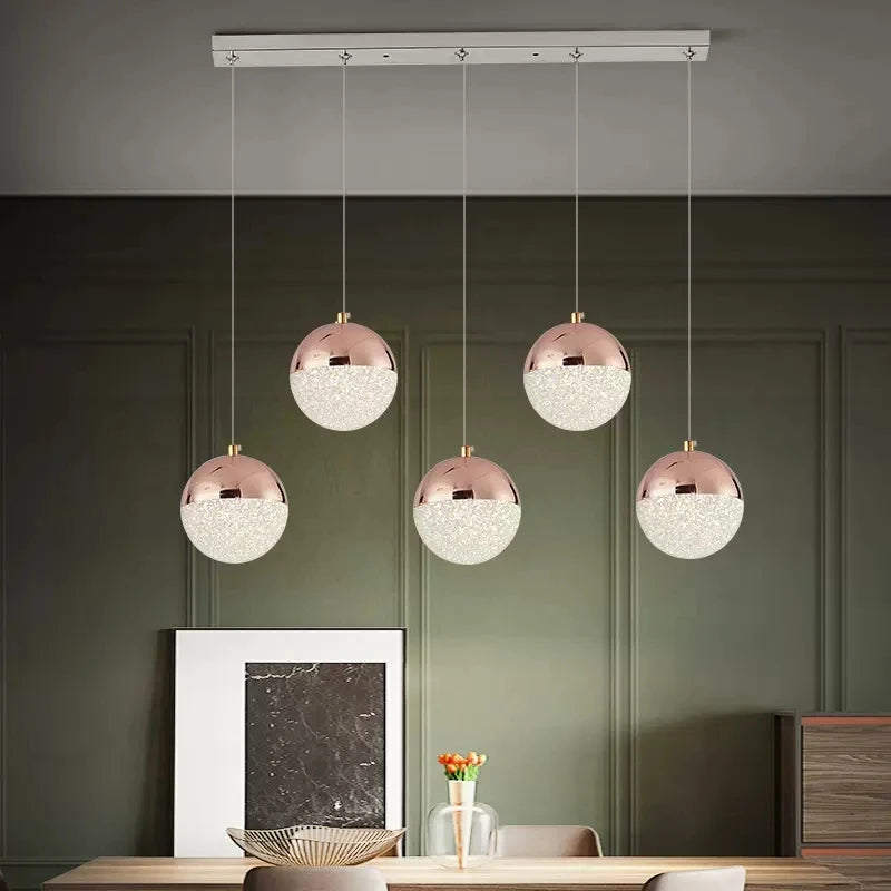 Suspension nordique led demi-boule acrylique simple - vue 3 sur 21