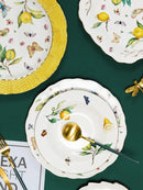Assiette ceramique motif citron style europeen elegante table