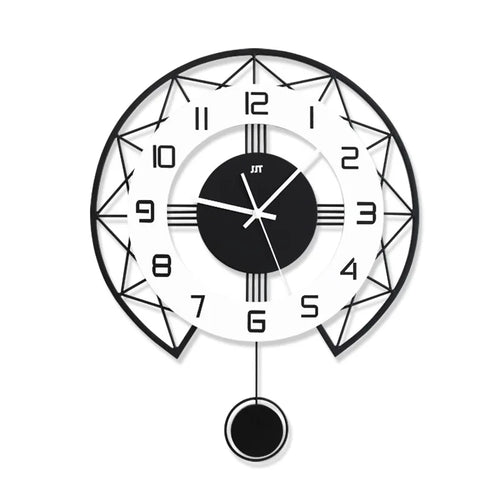 Swinging Wall Clock for Home Living Room, Interior Decoration Silent Horologe, Minimalist Design, Living Room, Art wall Clock