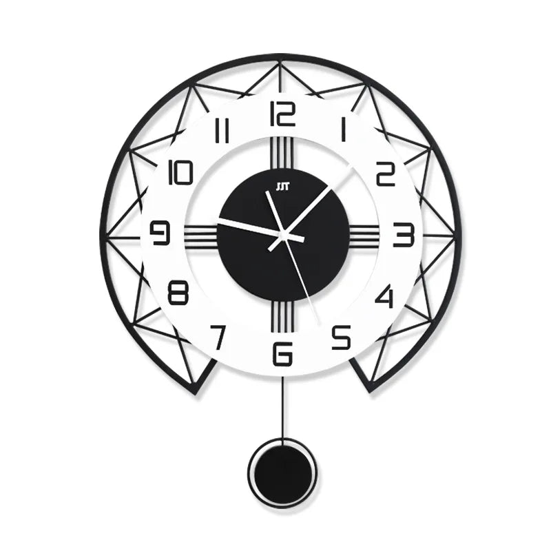 Swinging Wall Clock for Home Living Room, Interior Decoration Silent Horologe, Minimalist Design, Living Room, Art wall Clock