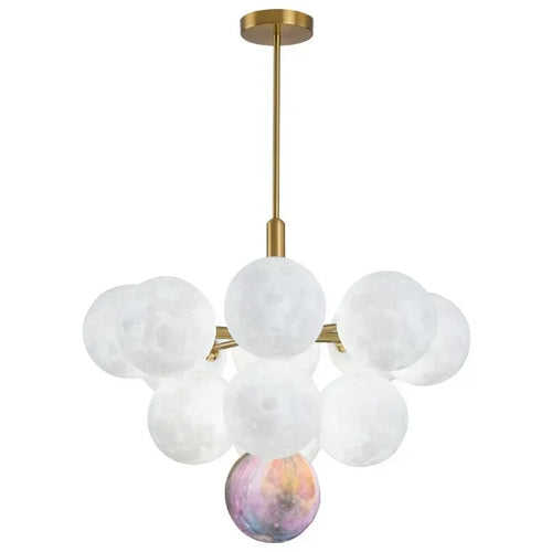 Modern Moon Bubble Pendant, Living Room Dining Room Home Decoration Lighting, LED Pendant - vue 7 sur 10