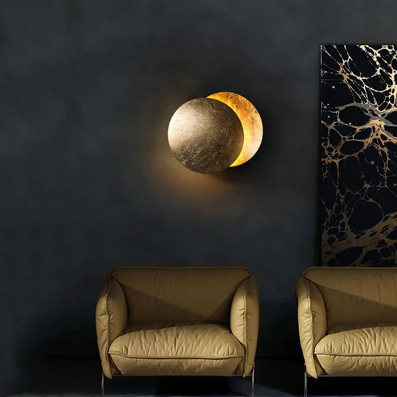 applique murale ronde moderne éclairage mural éclipse décorative - vue 3 sur 12