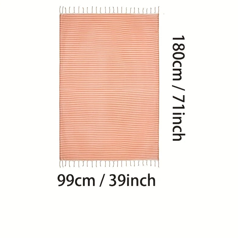 serviette de plage turque coton tissé style rayé - vue 6 sur 6