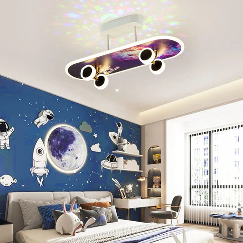 plafonnier créatif en forme de skateboard design moderne pour enfants - vue 5 sur 19