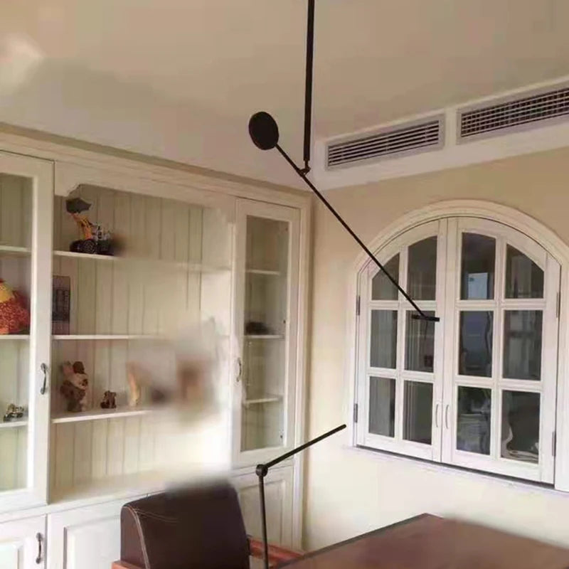 Minimalist black metal pendant light for interior decor - vue 6 sur 13