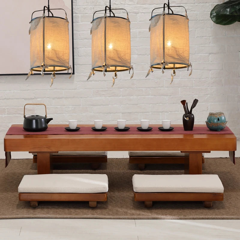suspension en fer et lin style japonais pour décoration intérieure - vue 6 sur 9