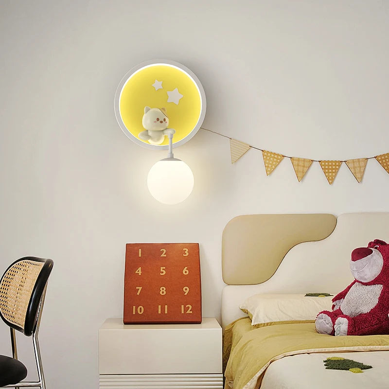 applique murale romantique éclairage décoratif animal pour enfant - vue 3 sur 9