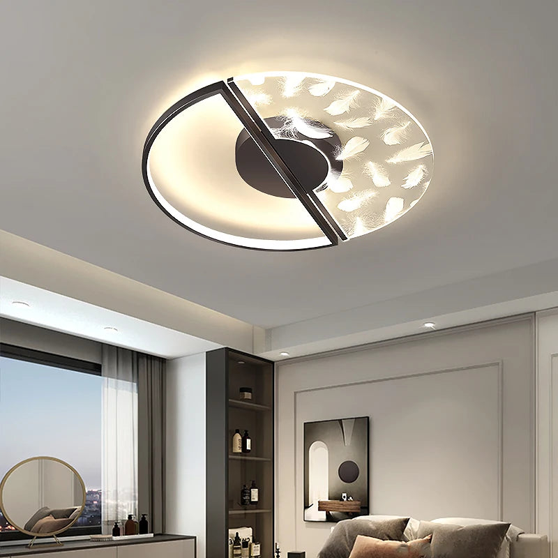 lustre led en plumes acryliques pour éclairage intérieur - vue 3 sur 14