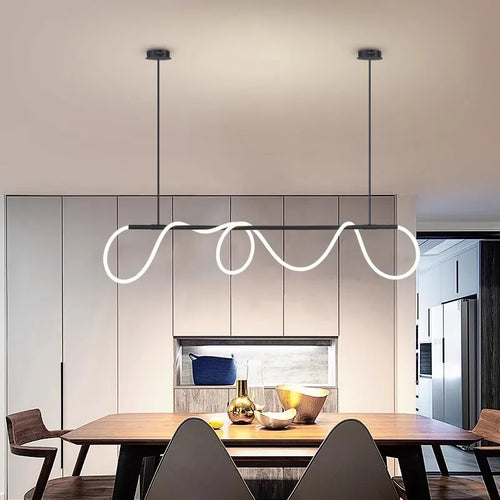 Minimalist designer chandelier for bar and dining space decor - vue 5 sur 25