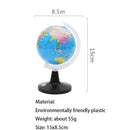 Small Globe of the world with stand Geography Map Educational Toy for Kids Globe with Labels of Continents, Countries, Capitals