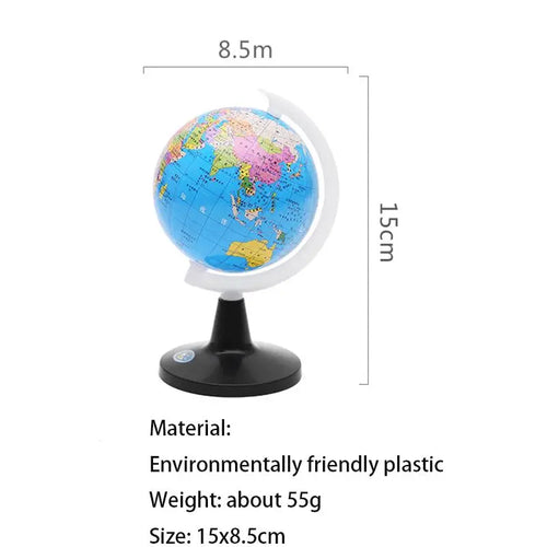 Small Globe of the world with stand Geography Map Educational Toy for Kids Globe with Labels of Continents, Countries, Capitals - vue 3 sur 7