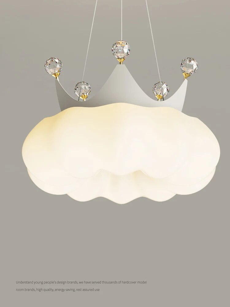 Lustre minimaliste moderne et simple vent crème - vue 4 sur 7