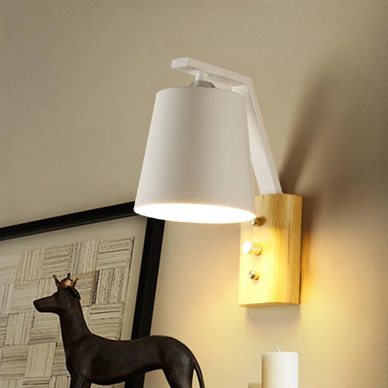 Applique Murale en bois LED avec abat-jour en métal - vue 4 sur 8