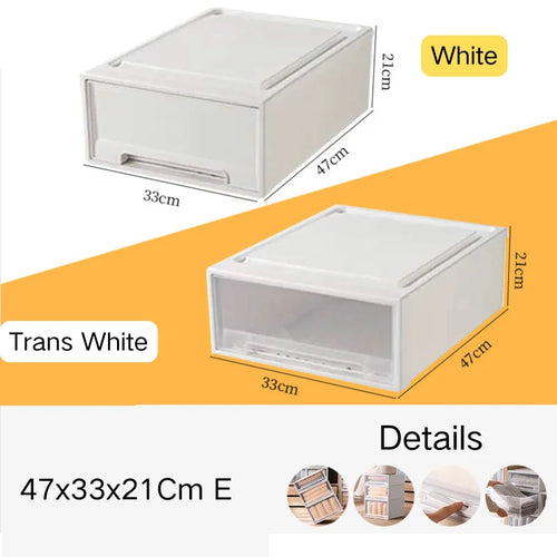 tiroirs empilables en plastique transparent pour rangement pratique