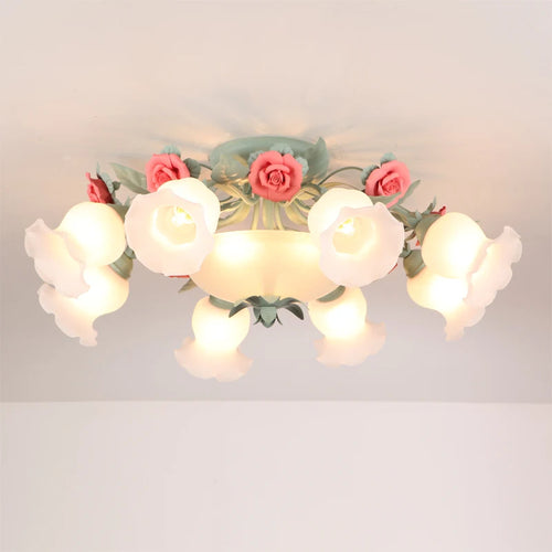 plafonnier en verre rose pour un éclairage romantique et décoratif
