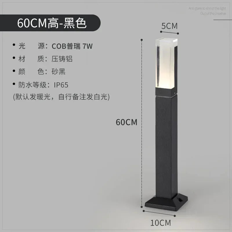 lampe de jardin led avec détecteur de mouvement étanche en aluminium - vue 10 sur 12